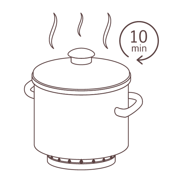 Simmering rice until water is absorbed